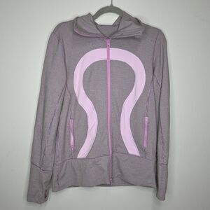 Lululemon Jacket Women 10 Purple Stride Hood Performance Active Wick Yoga Casual
